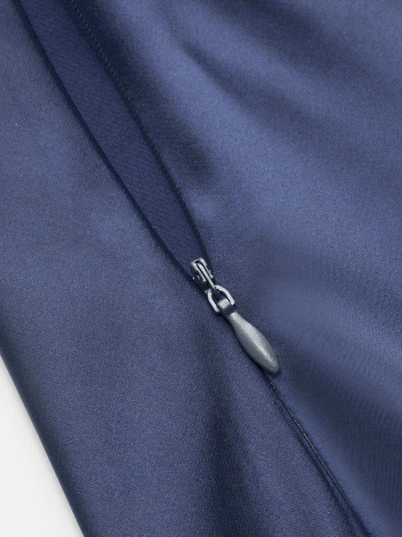 Vestido maxi satinado halter con espalda descubierta - Azul marino oscuro - imagen 4