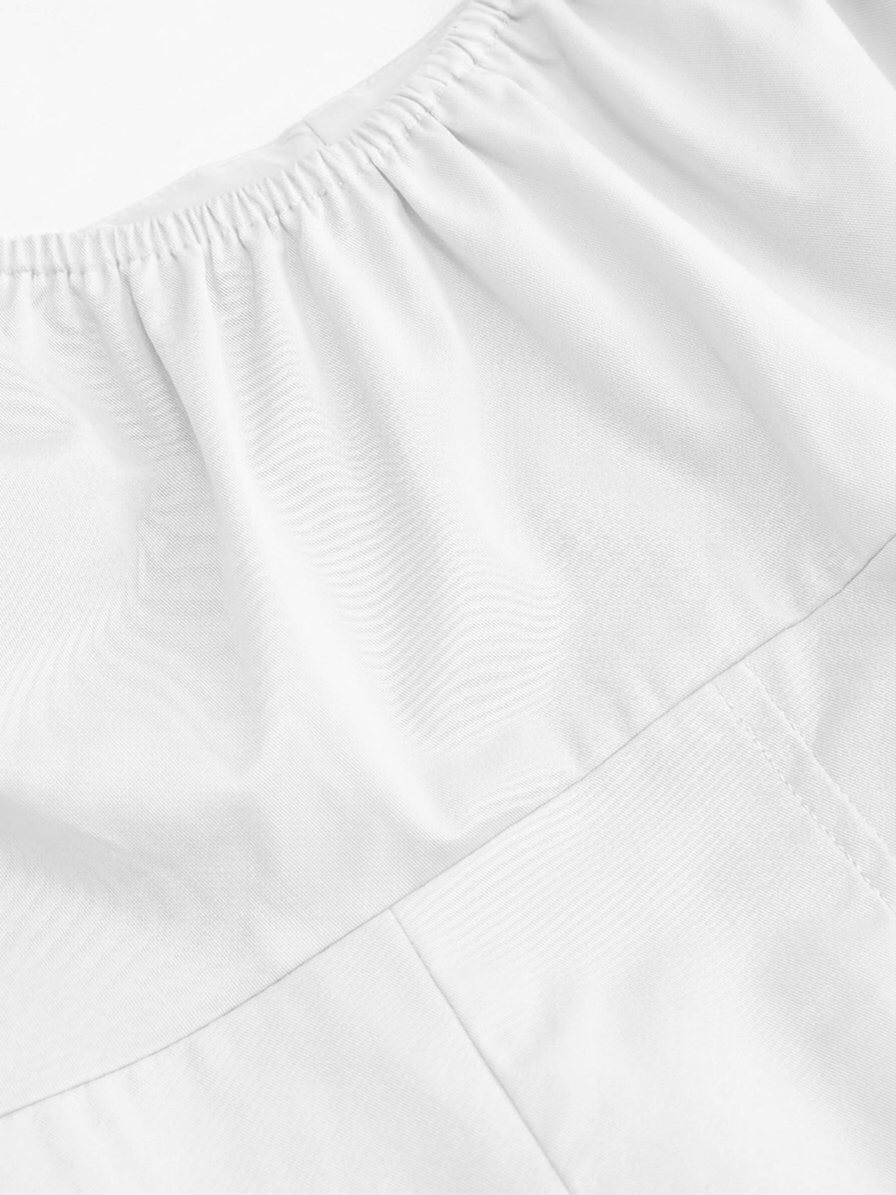 Vestido midi línea A de algodón con escote redondo
