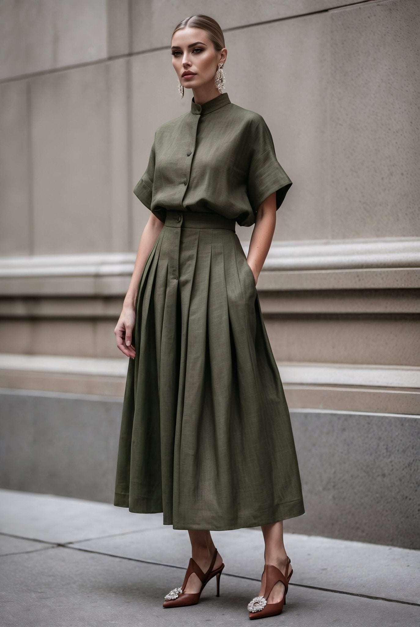 Conjunto Adele en verde militar
